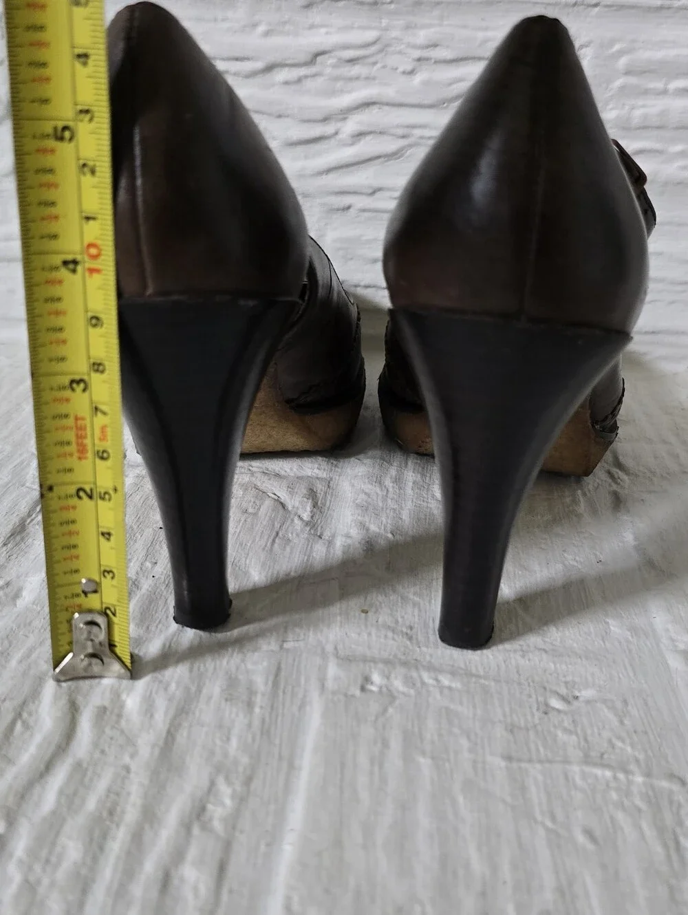 Classic Brown Leather Mary Jane Heels